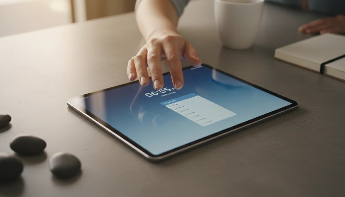Online alarm clock setting interface for time and alert configuration